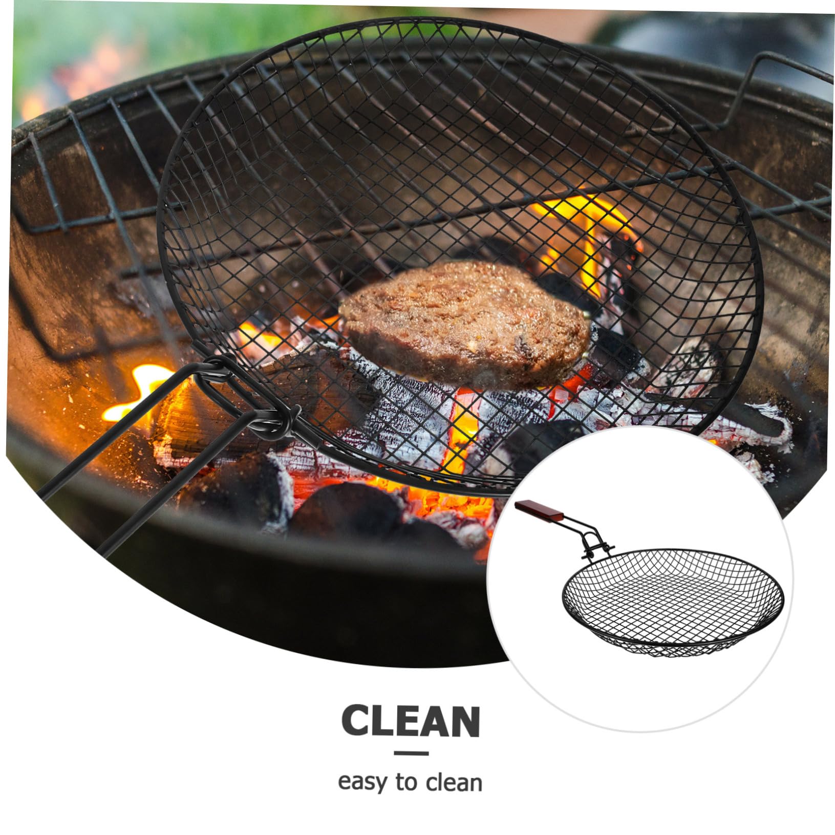 Mobestech Cestino Per Acciaio Al Carbonio Cestello Pieghevole Per Grigliare Verdure e Cibi Accessorio Da Campeggio Compatibile Varie