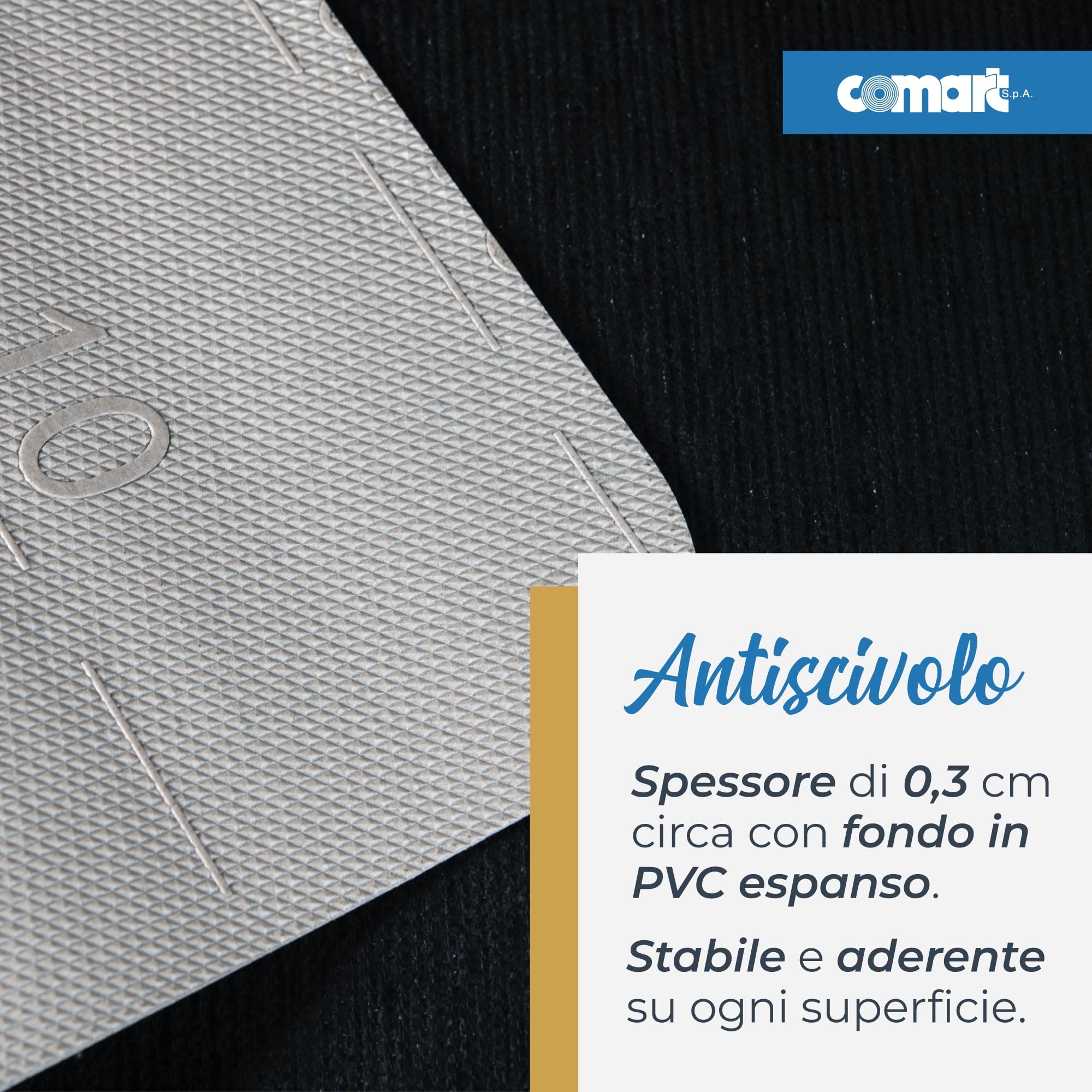 Comart - Tappeto Cucina Nancy - Antiscivolo - Lavabile in Lavatrice - Moderna Passatoia in Ciniglia - Runner per Corridoio e Cucina - Morbido e Resistente - Made in Italy - Nero - 50x130 cm