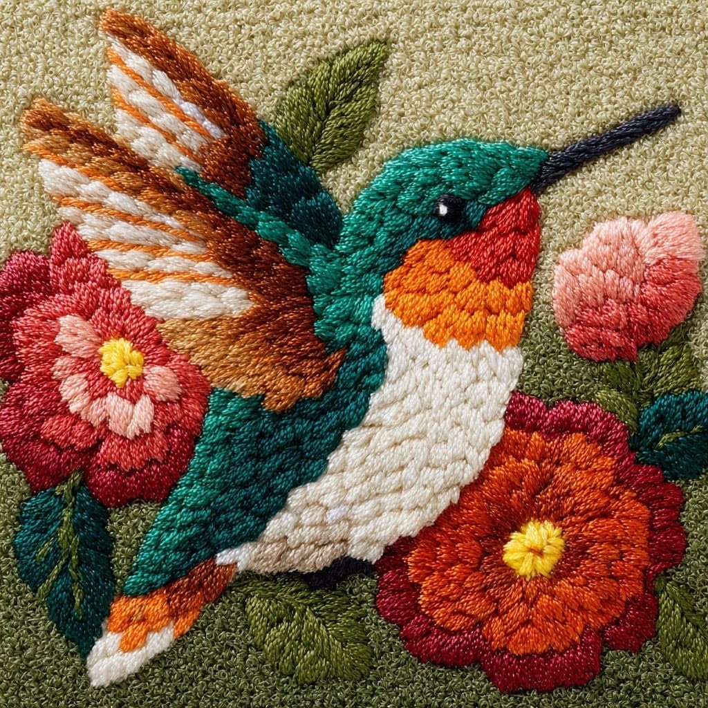 Henypt Latch Hook Cushion Kits Flowers and Birds
