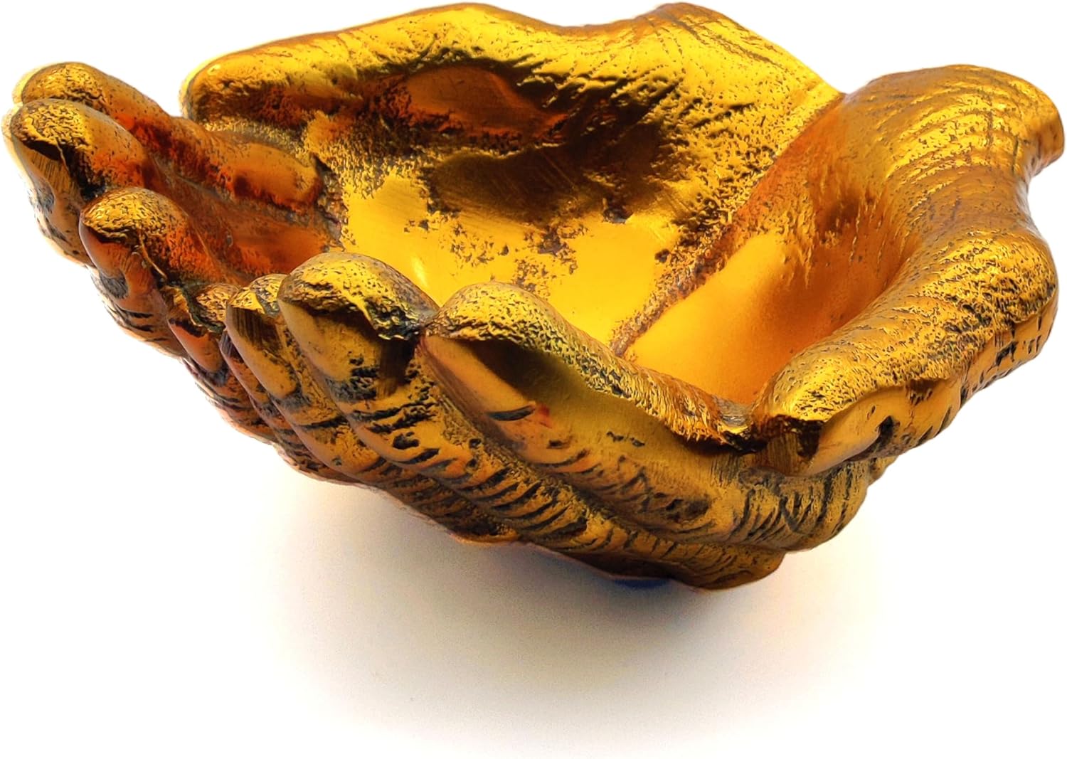 5MOONSUN5 Hands Bowl for Keys and Decorative Use Home Decor Accent Dish Key Bowl for Entryway Table, Crafted from metal Gold Finish hand Sculpture gift.