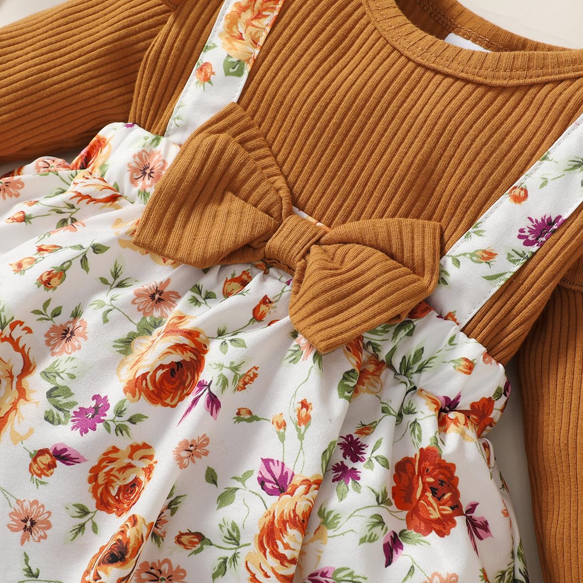 Niemowlęta noworodka dziewczynka długie rękawy kwiaty śpioszki w kratę paski sukienka jednoczęściowy strój Playsuit bodysuit, casualowa sukienka na urlop