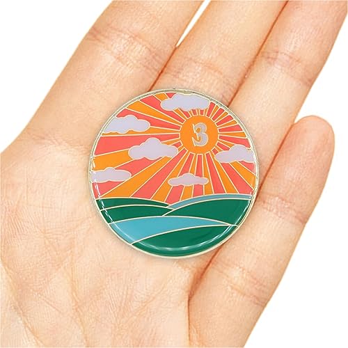 Vista 36 de Chip de sobriedad de 1 año Sunlight of The Spirit AA Coin Recovery Gift Afirmation Token Medallón chapado en oro que brilla en la oscuridad