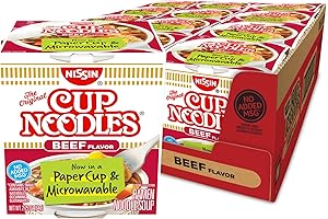 12-Pack Nissin Cup Noodles Soup in Beef Flavor