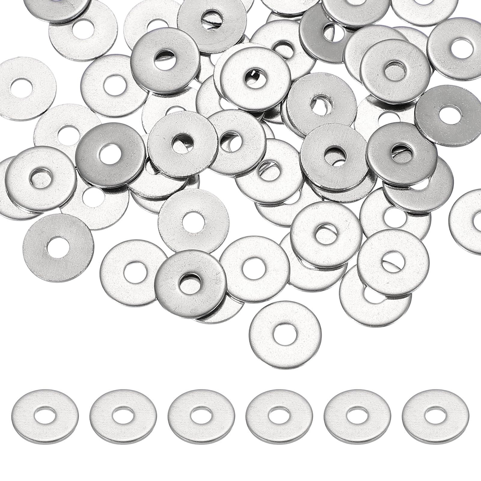 PATIKIL M3 x 12mm Metal Screw Washers Set, 66Pcs 304 Stainless Steel Flat Washers for Screws Bolts Factories Home Outdoor Projects