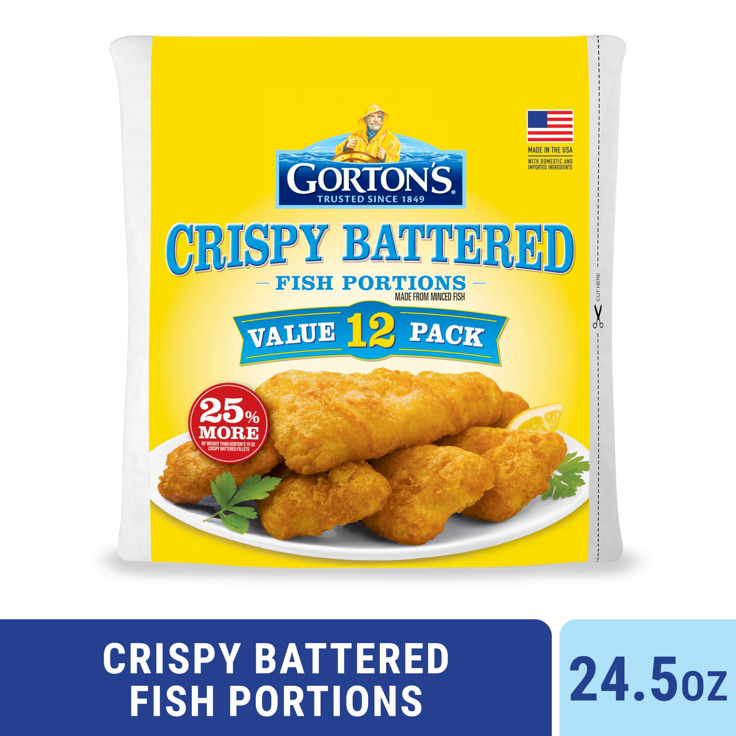 Gortons Crispy Battered Fish Portions 24 5 oz Frozen