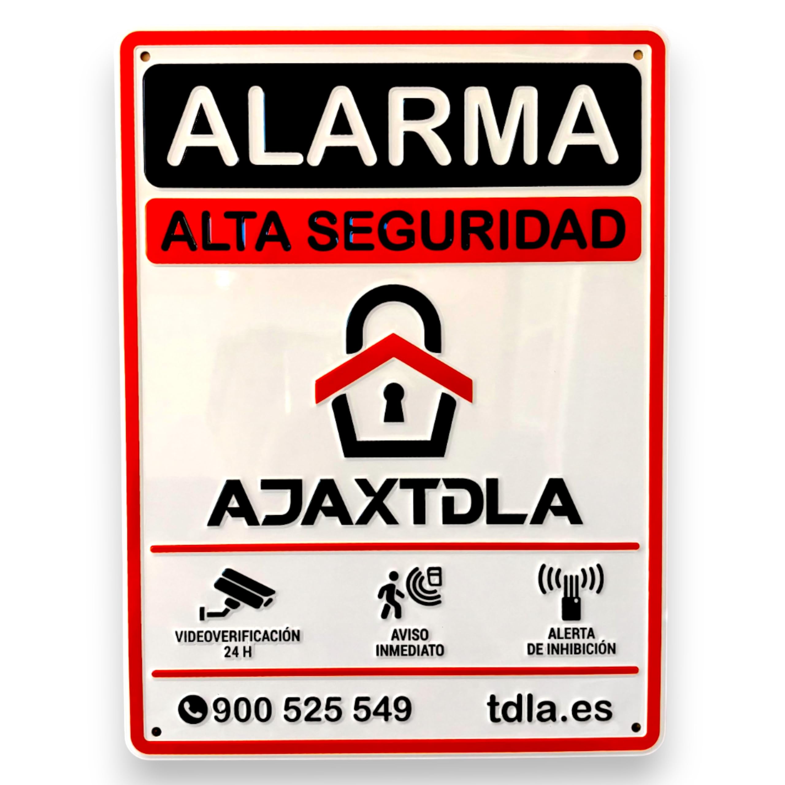Cartel alarma. NO PARECE REAL, LO ES. Cartel Zona Videovigilada - Señal Aviso Policia - Carteles Disuasorios - Interior Y Exterior - Placa alarmas videovigilancia 28X21CM
