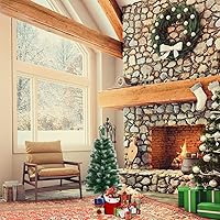 Vista 12 de CCINEE 3Ft Artificial White Tabletop Hinged Christmas Tree with Metal Stand - 130 Branch Tips Mini Christmas Tree for Xmas Party Supplies Home