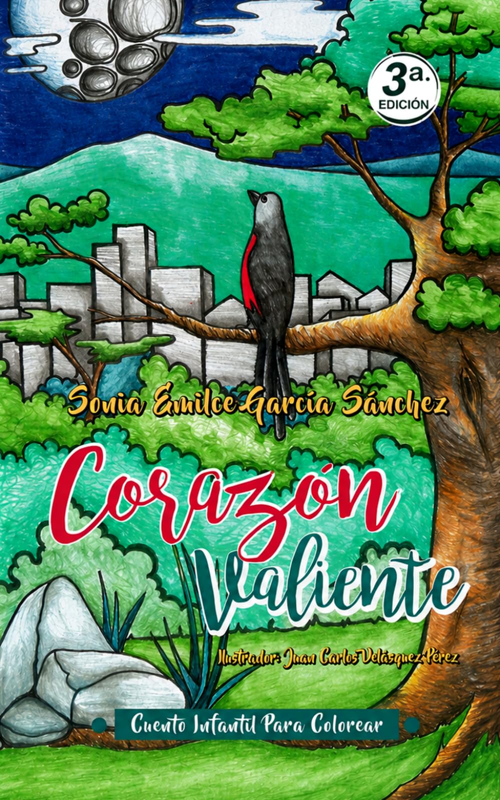 Corazón valiente: cuento infantil para colorear