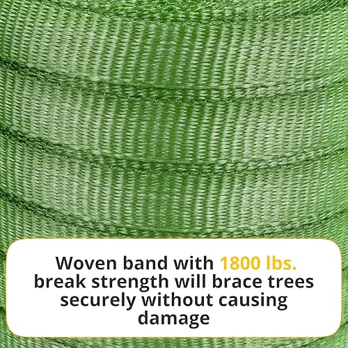 Miniatura 3 de IDL Packaging Cuerda plana para atar árboles de 34 x 250 pies, resistencia a la rotura de 1800 libras, color verde (paquete de 4) - Correas de árbol