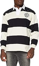 Guinness Rugby Shirt with Brewed in Dublin Crest - Cream and Black Stripes