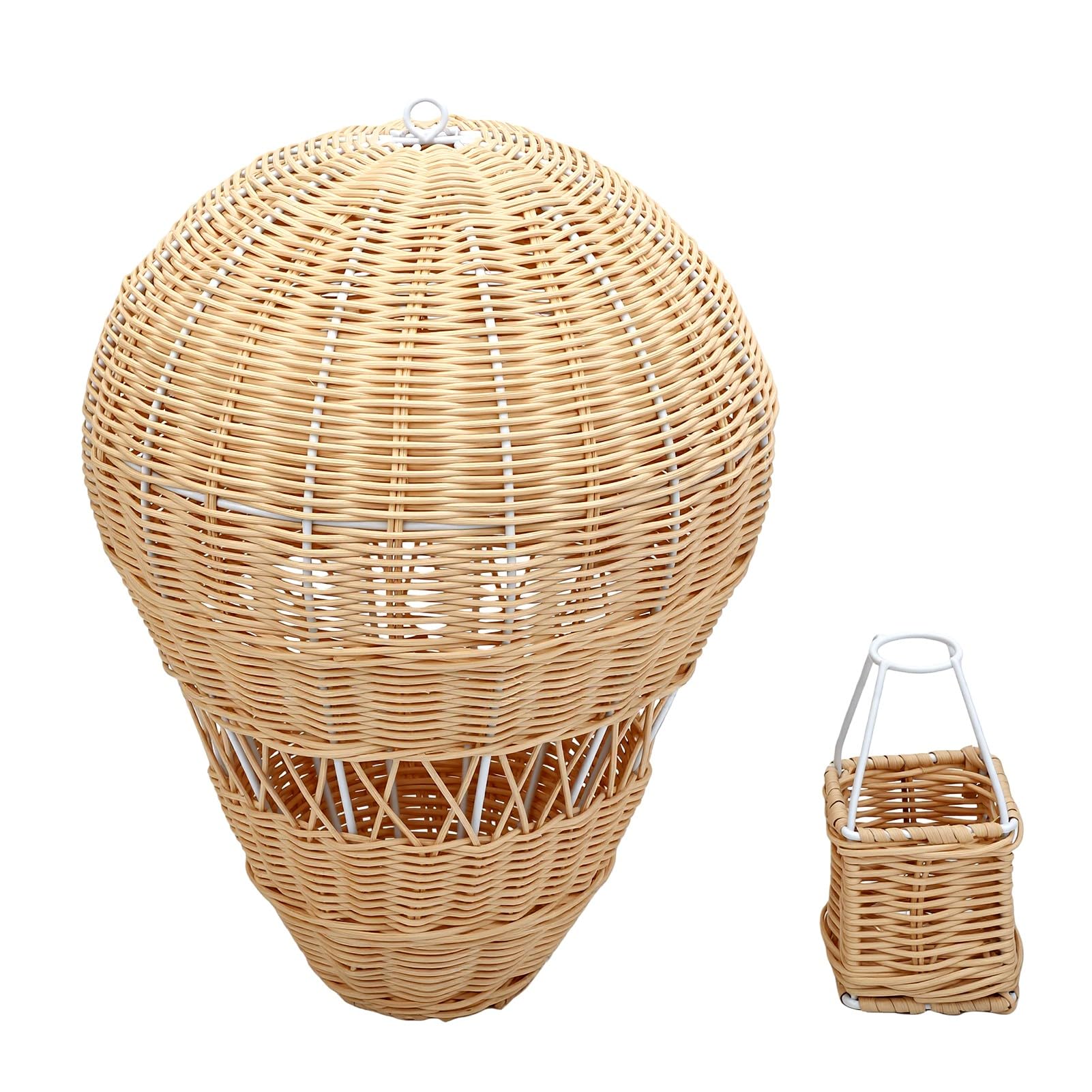 AMONIDA Mongolfiera in Rattan Realizzata a Mano per la Cameretta dei