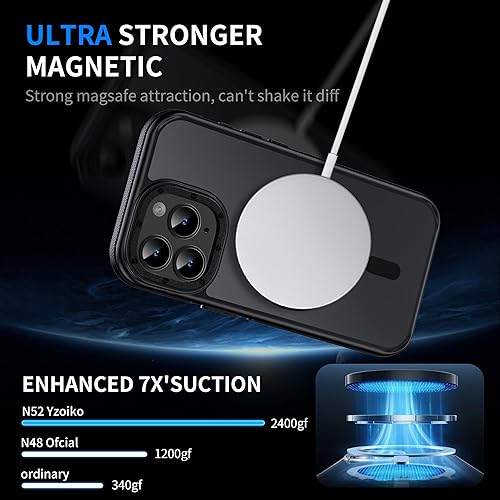 Miniatura 6 de Funda magnética fuerte para iPhone 15 Pro Max protección de grado militar de 10 pies compatible con MagSafe a prueba de golpes, funda delgada de 6.7