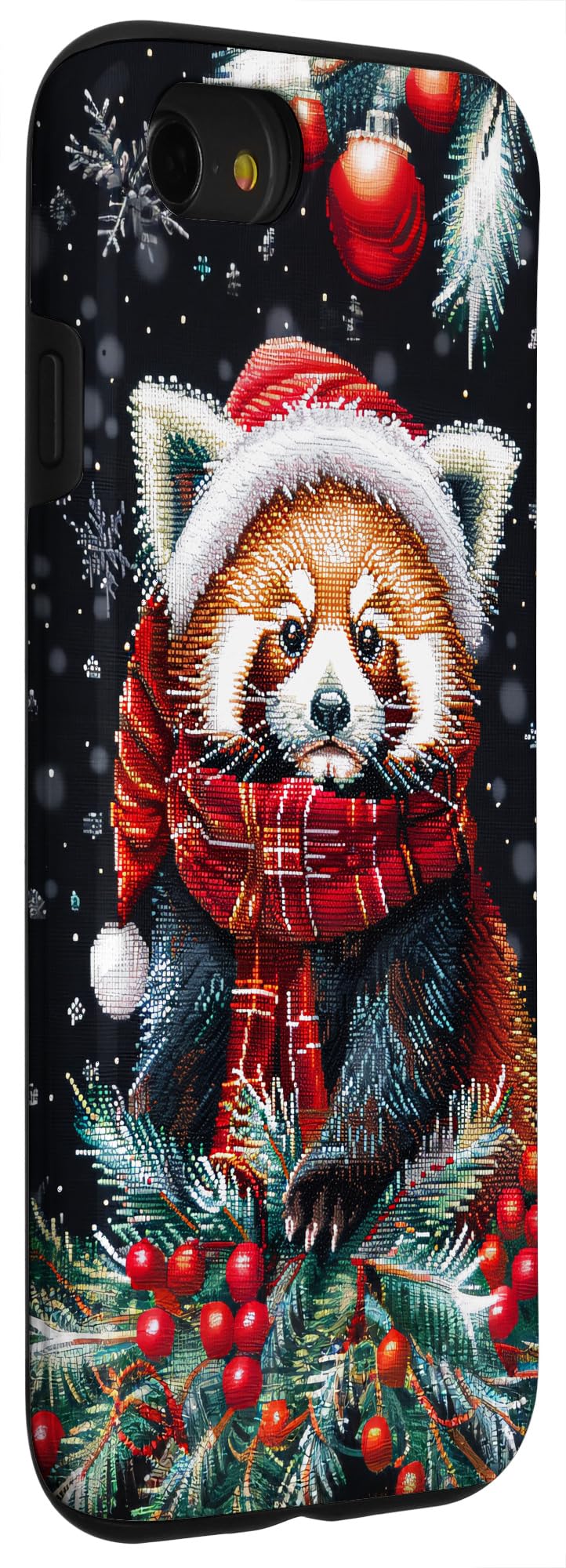 iPhone SE (2020) / 7 / 8 Funny Red Panda Christmas Tree Snow Merry Xmas Mom Dad Kids Case - Image 3