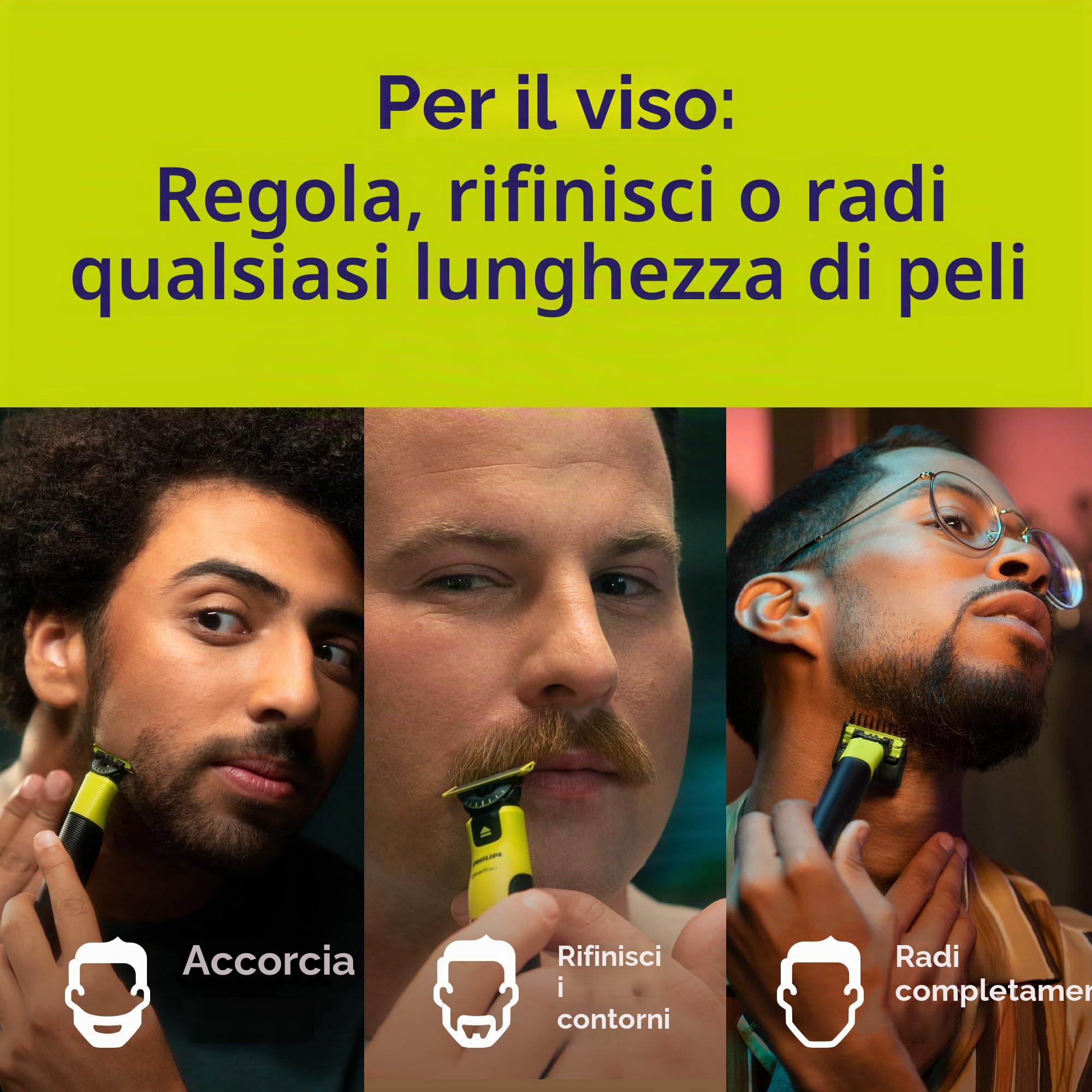 Philips Norelco OneBlade QP450/80 - Lame di ricambio originali per rasoio elettrico e trimmer OneBlade, in acciaio inox resistente, confezione da 5