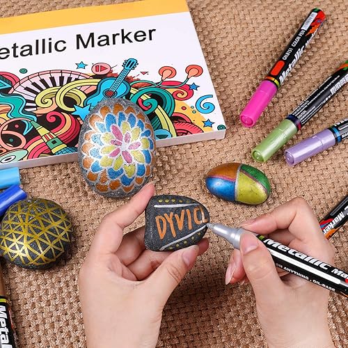 Miniatura 5 de Rotuladores metálicos Dyvicl para pintura de rocas, papel negro, tarjetas de regalo, álbumes de recortes, tela, metal, cerámica, copas de vino