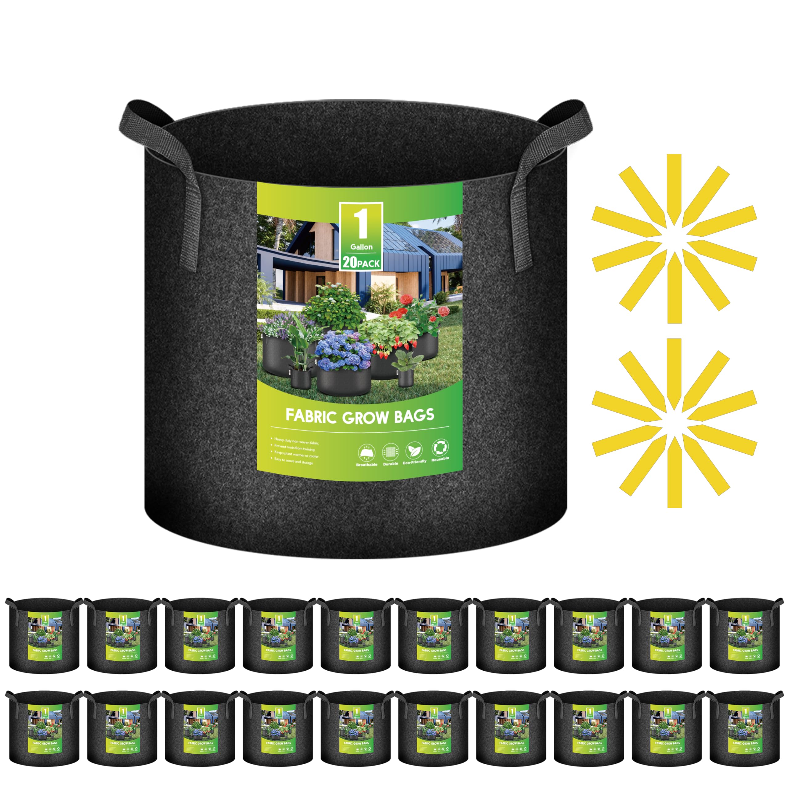 iPower 20-Pack 1 Gallon Grow Bags