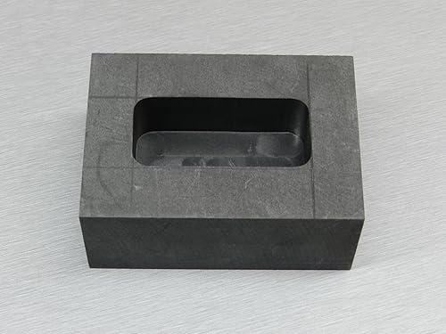 Miniatura 6 de Kit de fusión mecanizado de molde de lingote de grafito de 8.82 oz para verter barra de pan dorado y plata (12E)