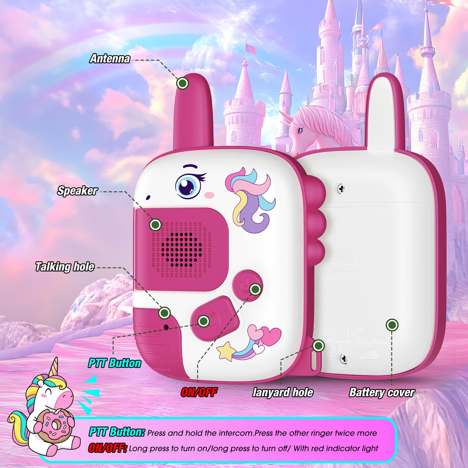 Walkie-Talkie Bambina, Unicorno Bambina Regalo 3 4 5 6 7 8 Anni Walkie Talkies Bambini Giocattoli 3-8 Anni Giocattoli Giochi Esterno 3 4 5 6 7 8 Anni Bambini Idee Regalo Bimba Compleanno Per Bambina