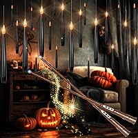 Vista 7 de Velas flotantes con varita, paquete de 20 con 2 varitas, velas mágicas colgantes de Halloween, velas flotantes sin llama operadas a batería