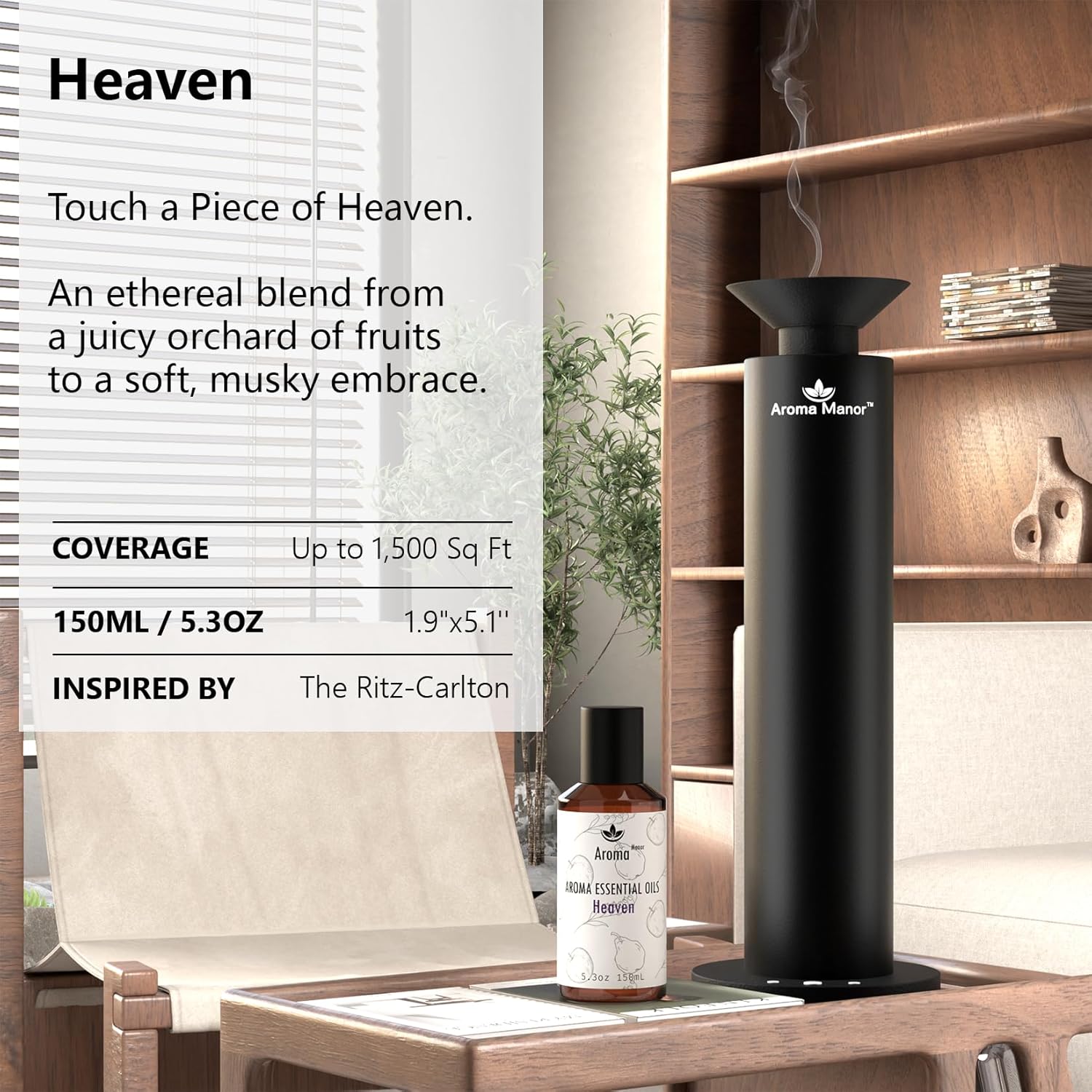 Essential Oil, Heaven Scent - 150ML Luxury Home Aromatherapy Diffuser Oil - Bergamot, Apple, Peach, Musk - Image 3