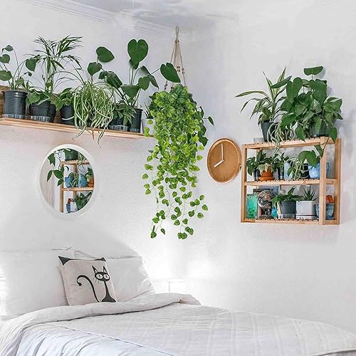 Miniatura 4 de Uieke 2 plantas artificiales colgantes de 3.1 pies, guirnalda de hiedra artificial, guirnalda colgante de vid de imitación para exteriores, hogar,