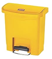 Vista 25 de Rubbermaid Commercial Products - Bote de basura Streamline Slim con pedal Papelera de plástico, 13 galones (50 litros), color negro, con tapa