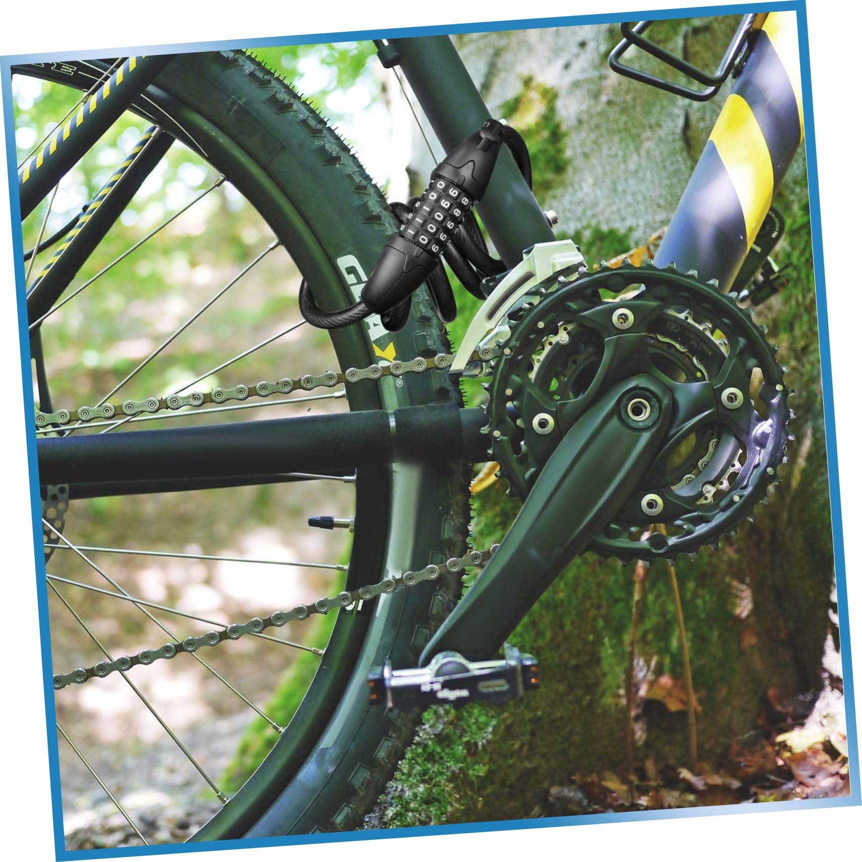Abaodam Lucchetto Catena Per Bici Numero Reimpostabile Cifre Lucchetto Cavo Resistente Copertura Protettiva Sufficiente Per Bloccare Bici