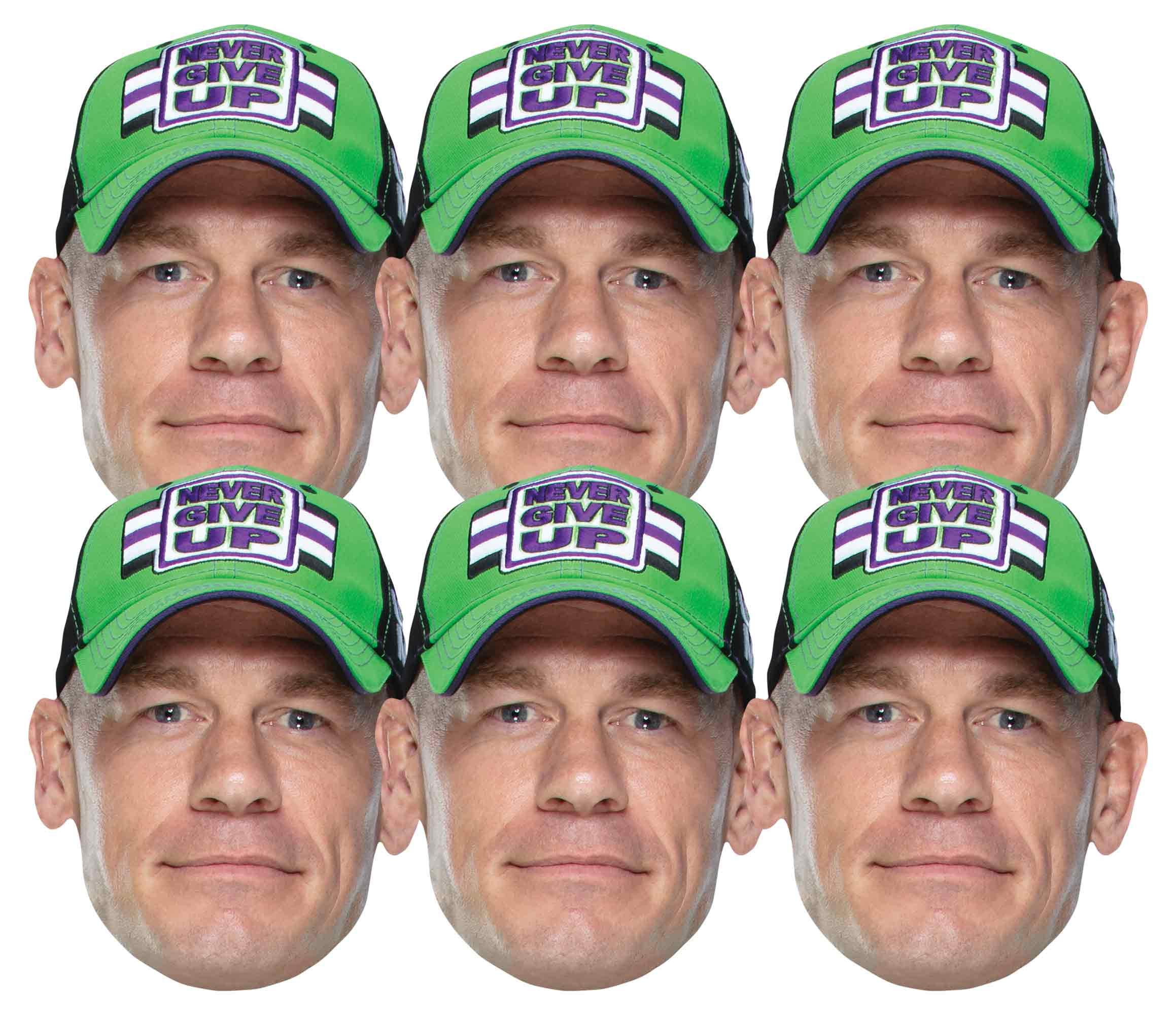 STAR CUTOUTS SMP416 John Cena WWE 6 Pack of Wrestling Masks Fun for Family, Friends and Fans, Solid, Height: 25cm / 10 in Width: 21cm / 8 in