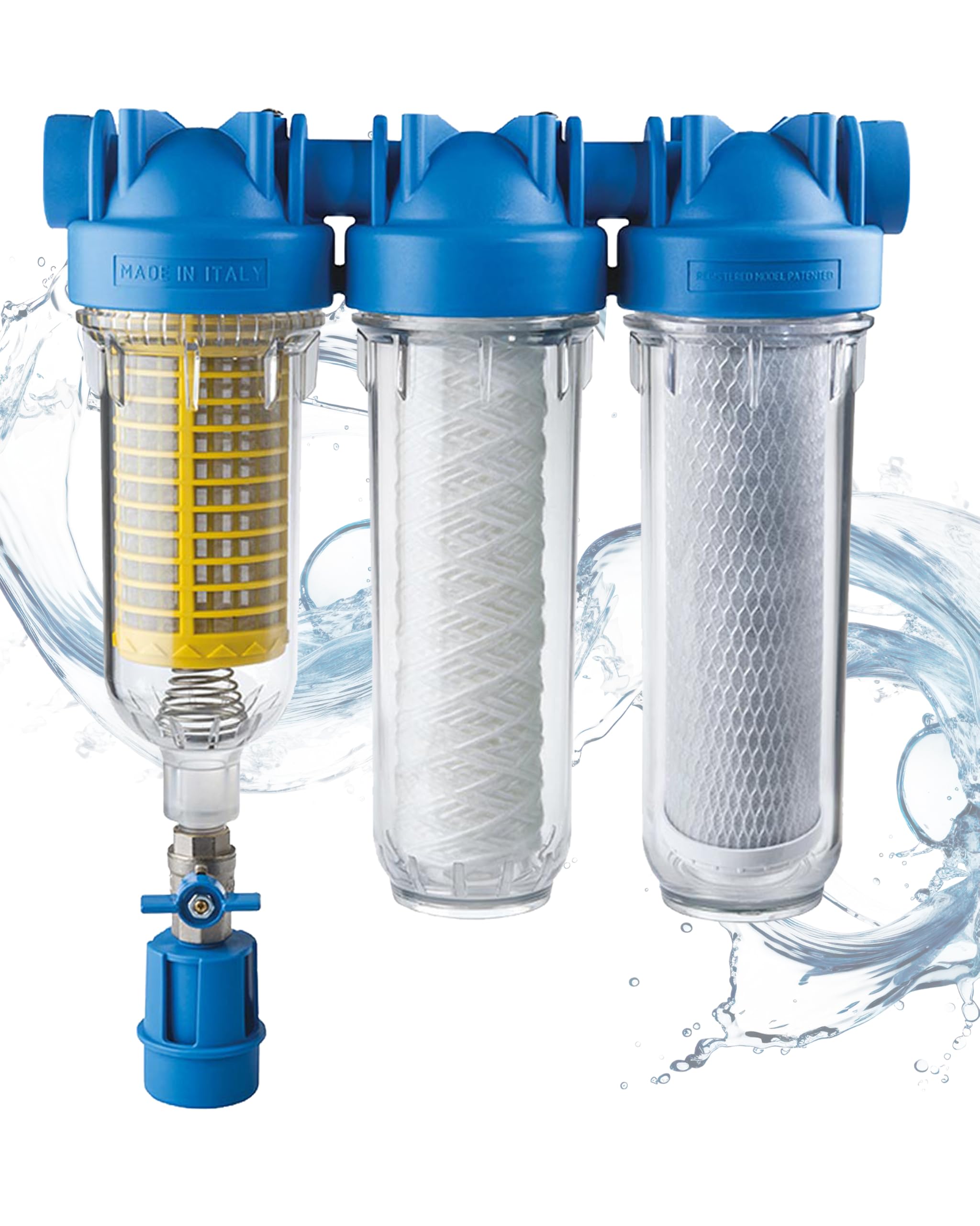 purway Crystal Group Filtro per l'acqua HYDRA Rainmaster Trio RLH CB/EC 1" - Filtro dell'acqua per fontana