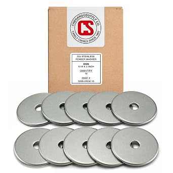 Stainless Fender Washers - Extra Thick ID 2" OD 1/8" Thick, 18-8 Stainless Steel, 5/16" x 2" 10 Pack