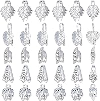 Vista 28 de SUPERFINDINGS 10 Styles 40Pcs Pinch Clip Bail Clasps Brass Pinch Clips 12/13/16.5/17/24mm Bail Clasp Dangle Charm Bead Pendant for Necklace Jewelry