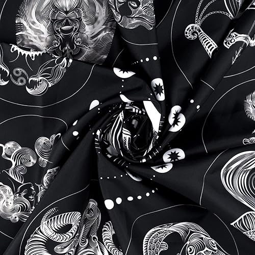 Miniatura 5 de WEENEO Tapiz de constelación del zodiaco, tapiz de pared de astrología en blanco y negro para dormitorio, póster de bruja de sol y luna, tapiz de