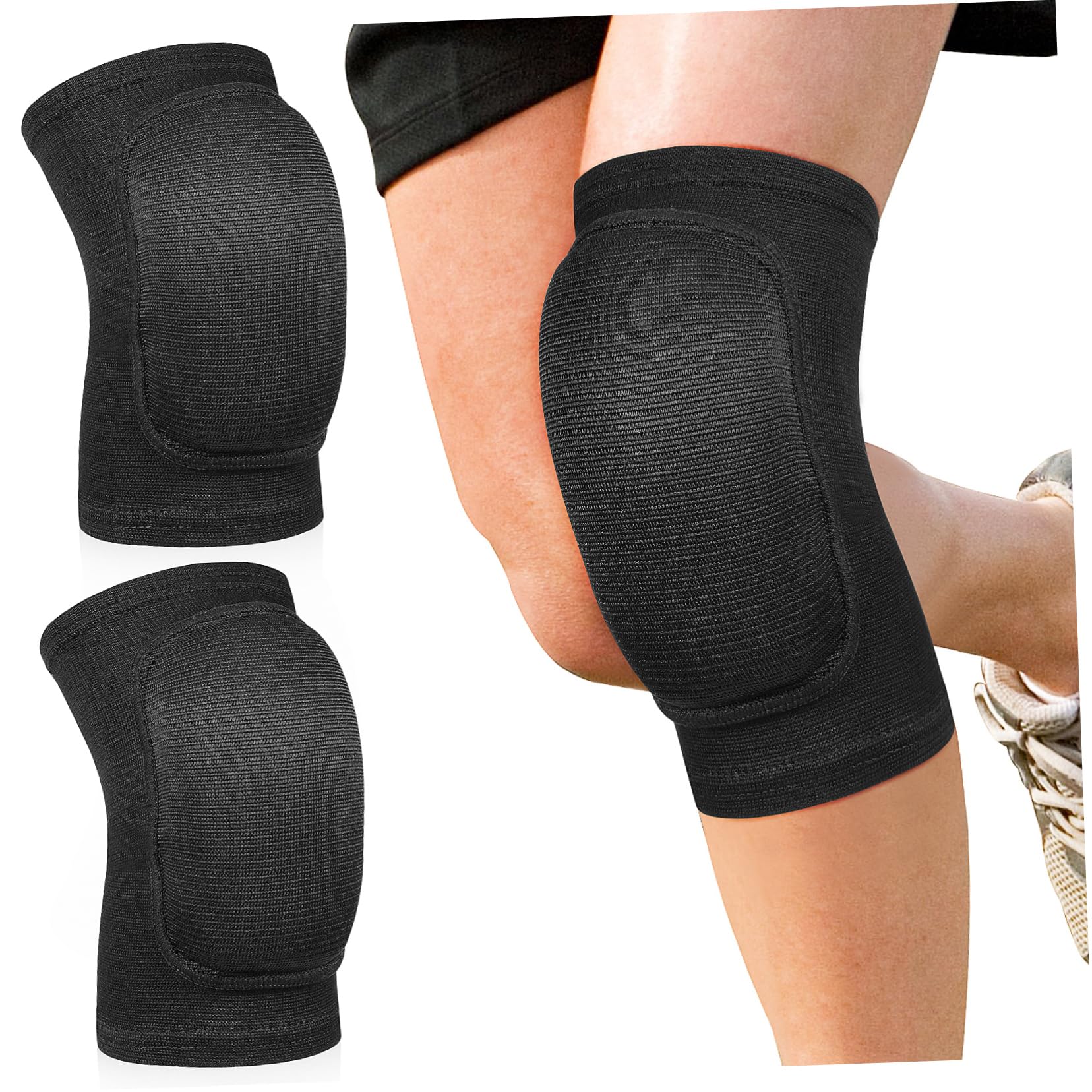 POPETPOP 1Pair Dance Knee Pads for Volleyball Football and Roller Skating Protective Knee Guards Shock Absorbing Slip Support Sleeves for Multi Sport Use