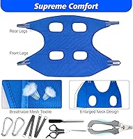 Vista 6 de Hamaca de aseo para mascotas para perros medianos/grandes con cortauñas/recortauñas/tijeras de aseo, arnés de aseo para perros para recortar uñas