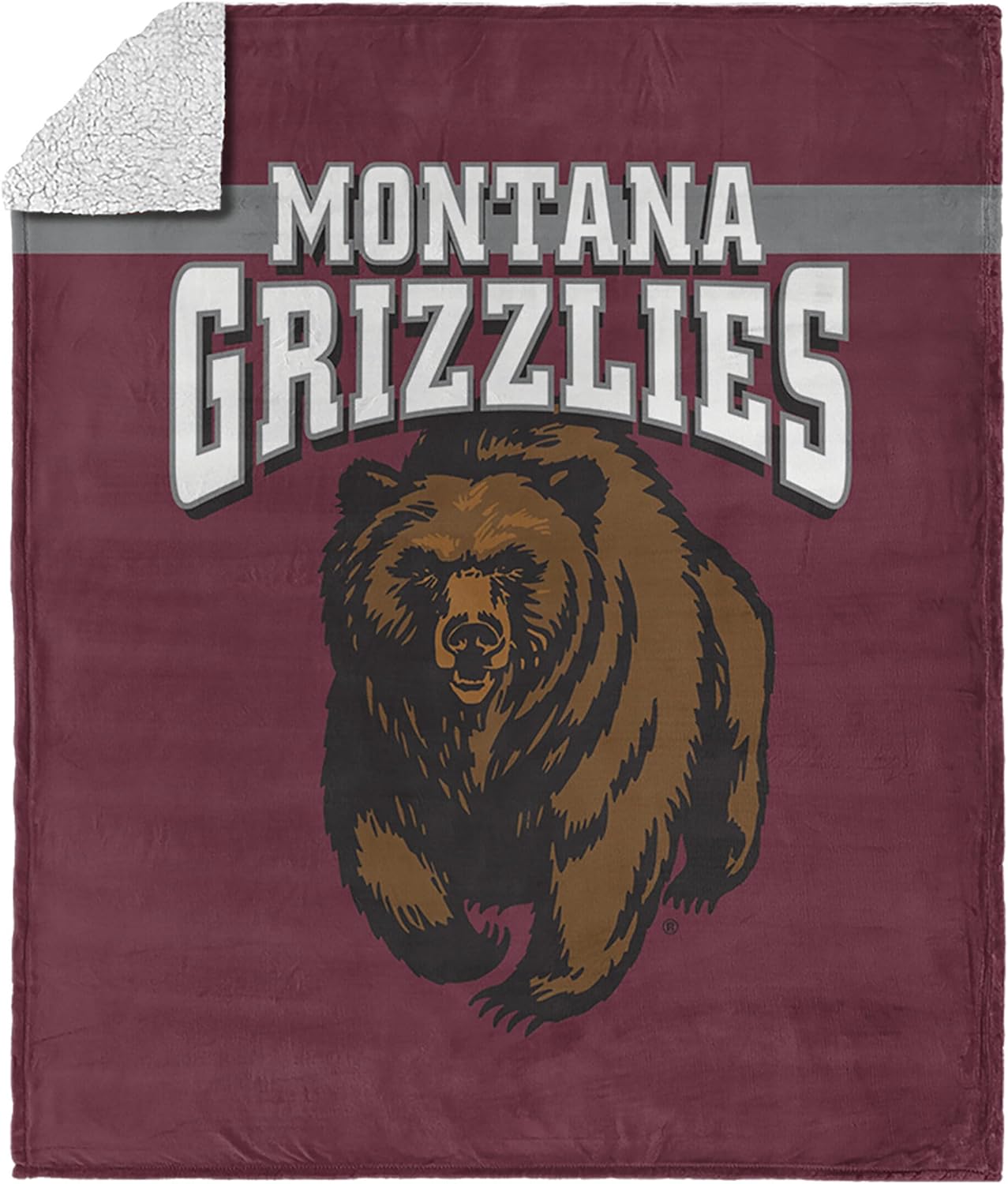 Northwest NCAA Silk Touch Sherpa Throw Blanket, Ultra-Soft Fleece, Official Team Logo, Cozy Plush Bedding, 50 x 60 Inches