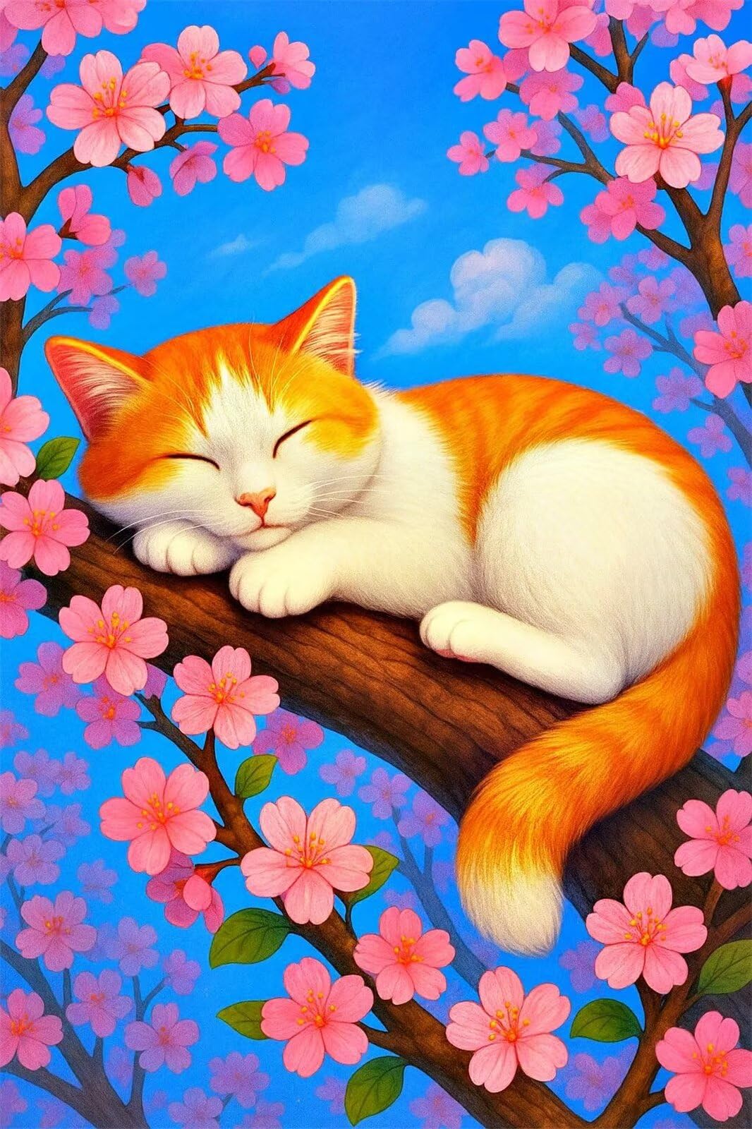 Puzzle 5000 sztuk kot drzewo kwiaty, puzzle niemożliwe, łamigłówki, łamigłówki, gry logiczne dla całej rodziny, puzzle dla dorosłych 5000 sztuk 156 x 105 cm