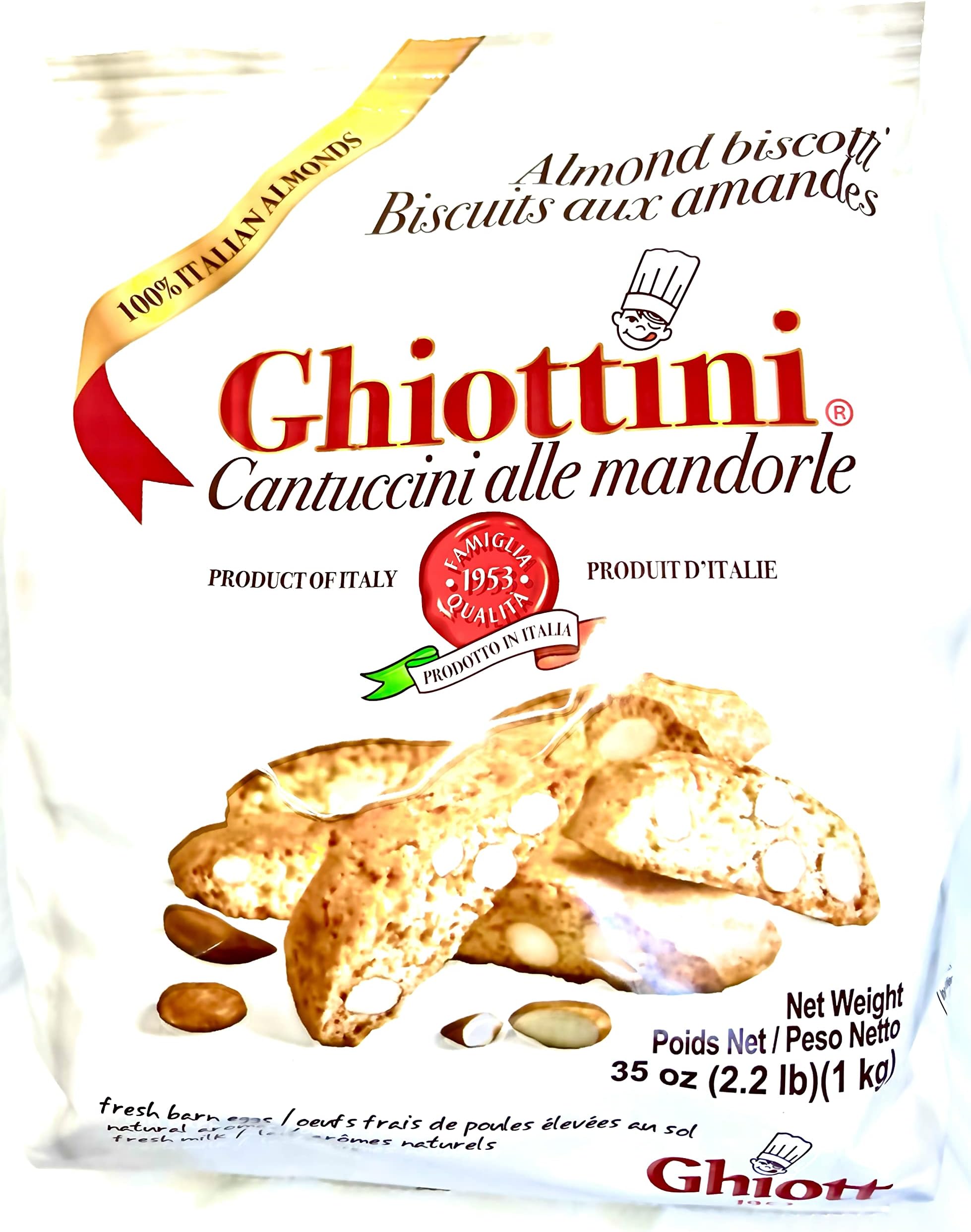 Ghiott Italian Biscotti Bag, 2.2 lb