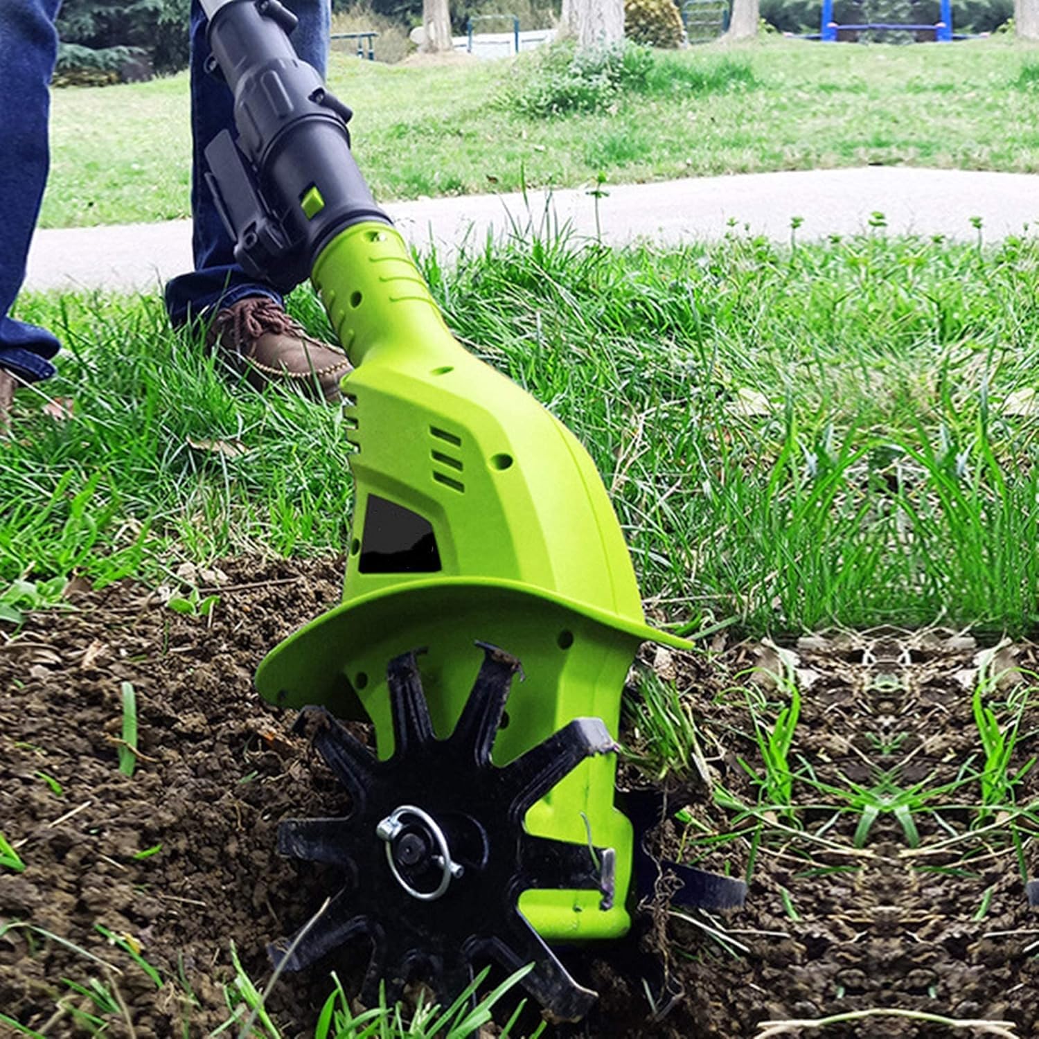 Motozappa da Giardino, motozappa elettrica a Batteria, motozappa Manuale a Batteria, coltivatore con Batteria al Litio Ricaricabile da 4000 mAh e Caricabatterie, motozappa, Giardino