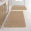 miulee set of 2 waffle bathroom rugs boho bath mat brown 18x30 inch Top2商品