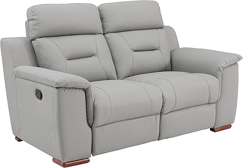 Miniatura 4 de Blackjack Furniture Walker Leather Match - Sofá biplaza tapizado reclinable para sala de estar, sofá, gris lava