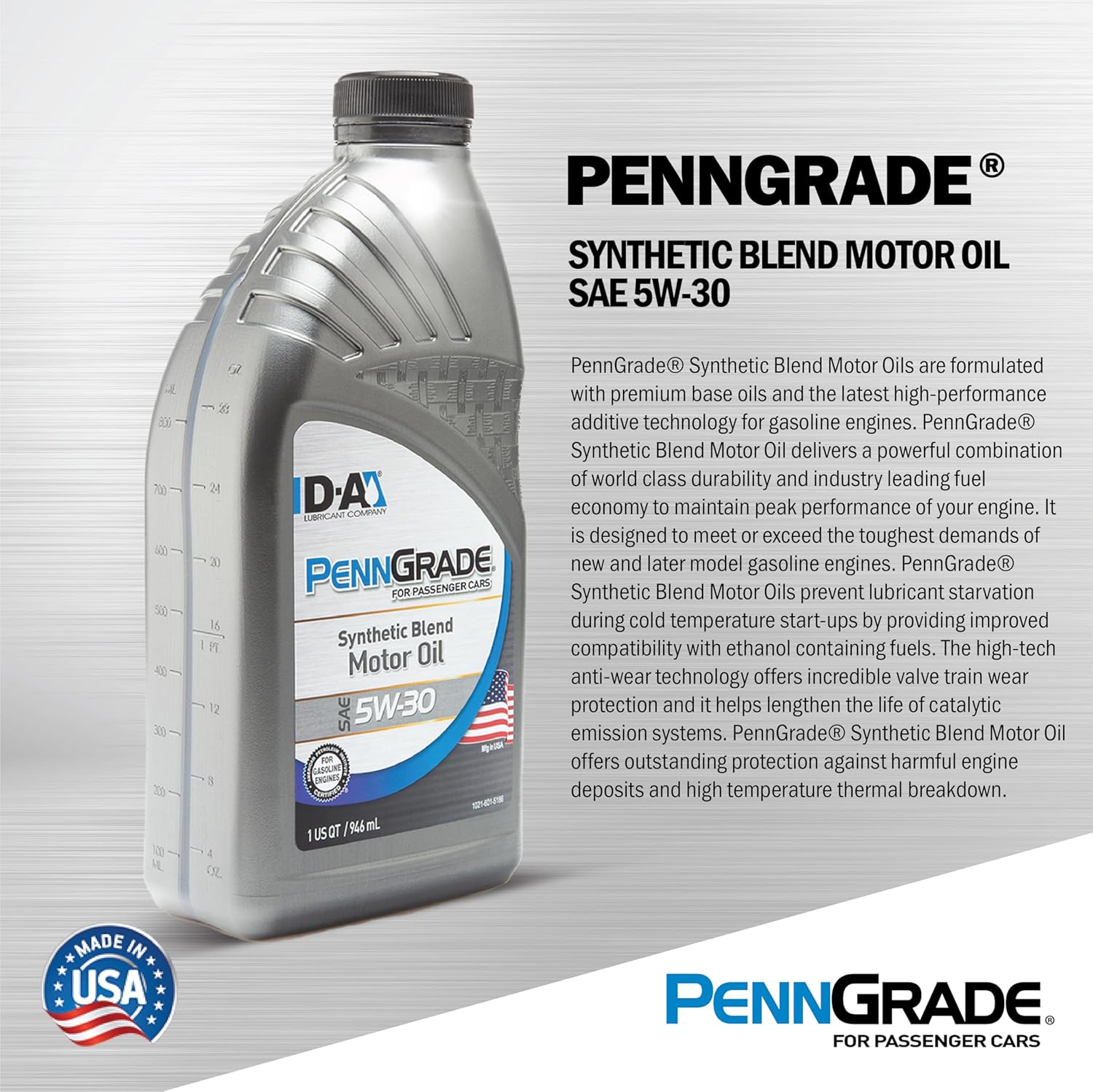 PENN GRADE 62726, Synthetic Blend Oil SAE 5W-30, 1 Quart (Pack of 12)
