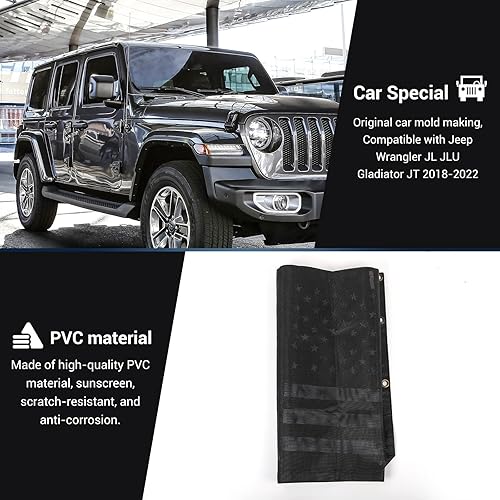 Miniatura 6 de JeCar JL Parasol de malla para el techo del bikini, accesorios exteriores compatibles con Jeep Wrangler 2018-2023 JL JLU y Gladiator JT 2020-2023,