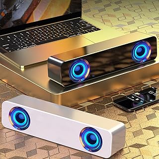 Géneric Wired Bluetooth speaker, Dual-use computer dual-speaker audio desktop home laptop small audio USB wired speakers subwoofer speaker audio PC speaker
