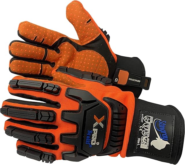 XPro Gants d'impact pour les hommes et les femmes, avec cuir synthétique avec coupe ANSI A8, Ponction 3 & Impact 3, Gants de travaux utilitaires à tout usage Gants mécaniques