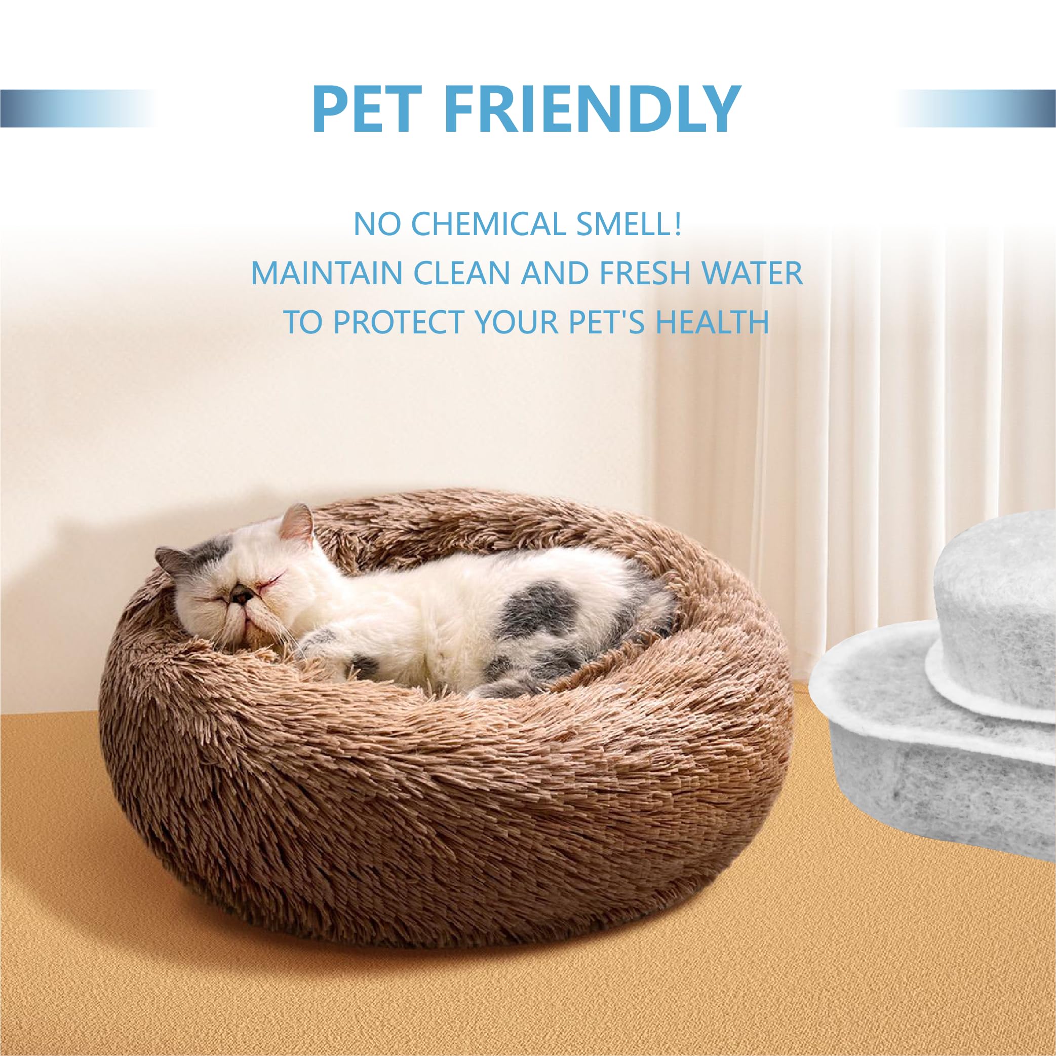 Filtros de repuesto de carbón para fuente de agua para gatos compatibles con la fuente de agua grande W600 de 5,811.7 g/6 L, dispensador automático de agua para perros (12 unidades)