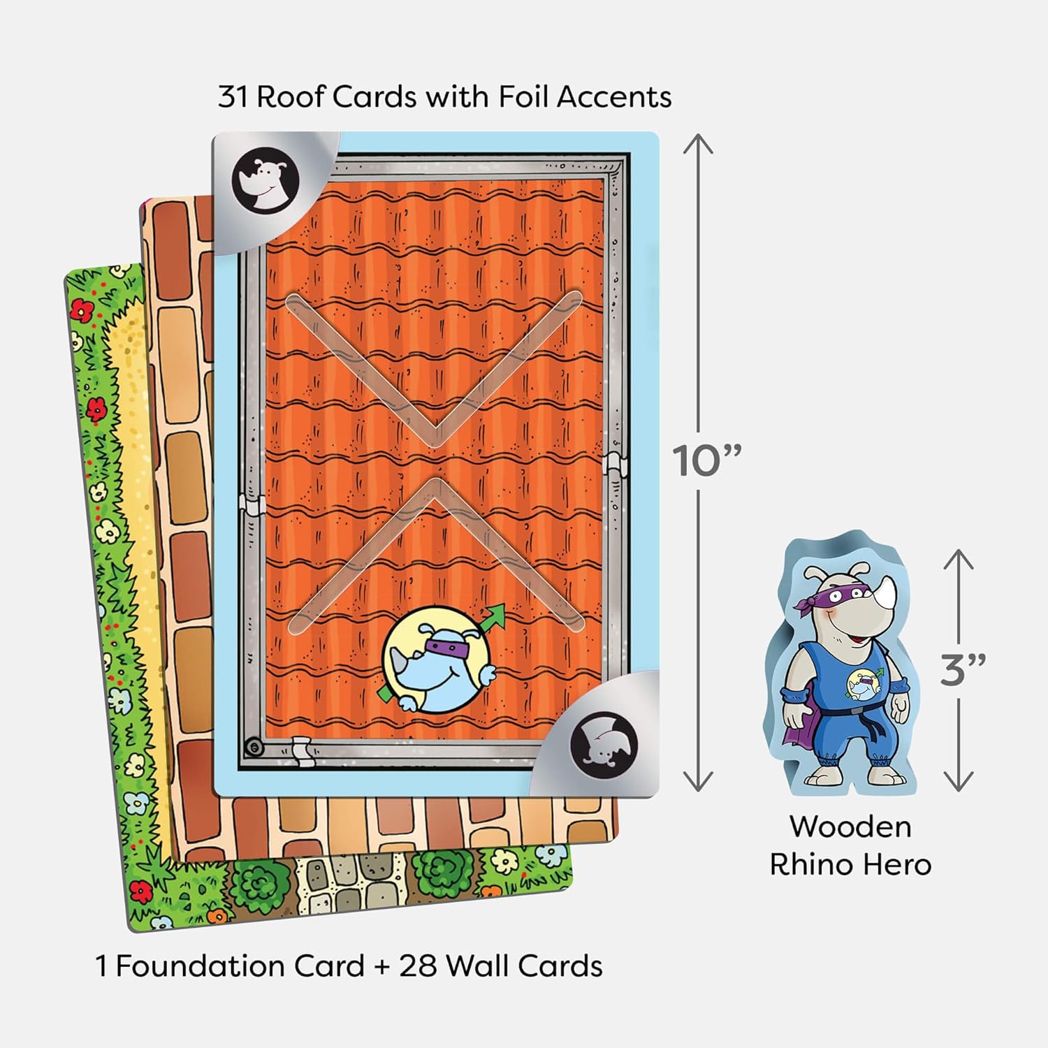 HABA Rhino Hero XXL - Giant Games Version of The Classic Super Hero Card Stacking Game for Team Building and Family Fun, Ages 8 Years and Up