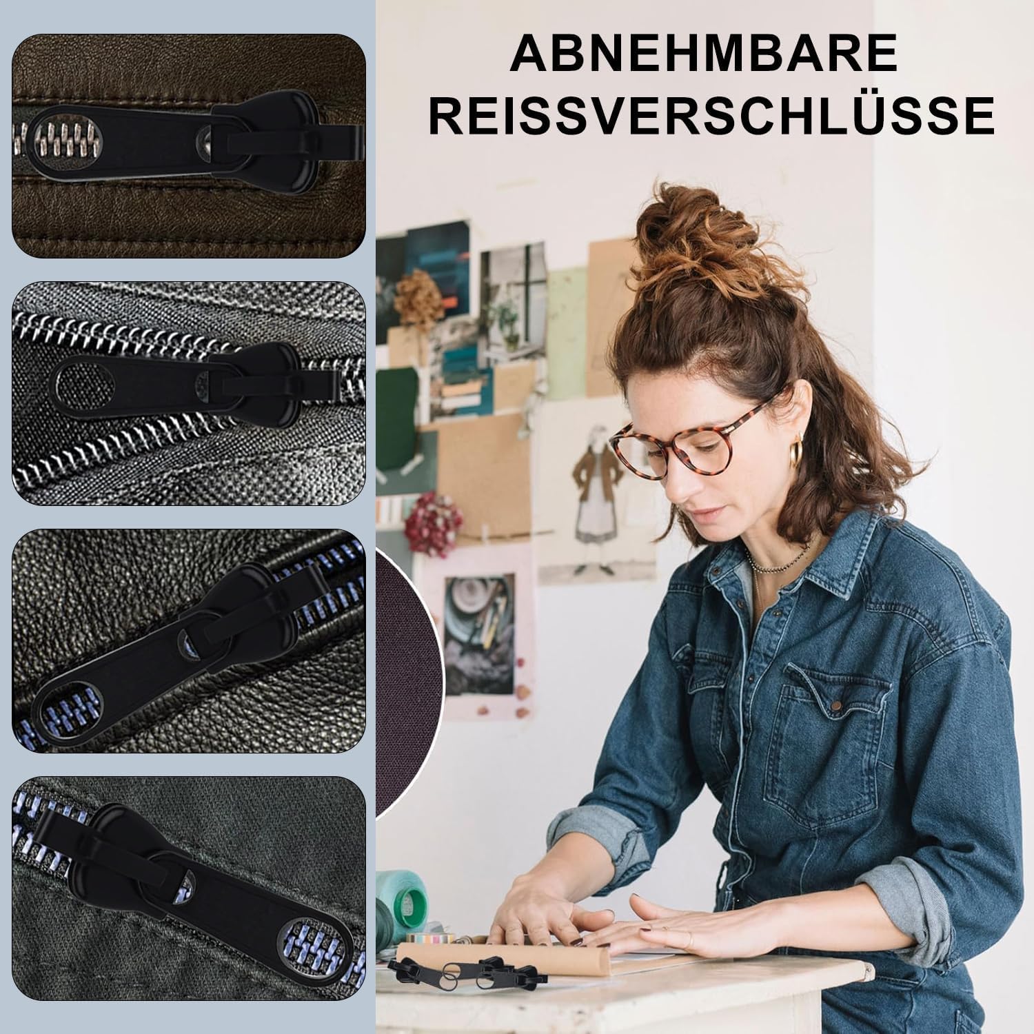 BAKEVIC Reißverschluss Reparatur Set - 13 Teile Für Kleidung & Gepäck