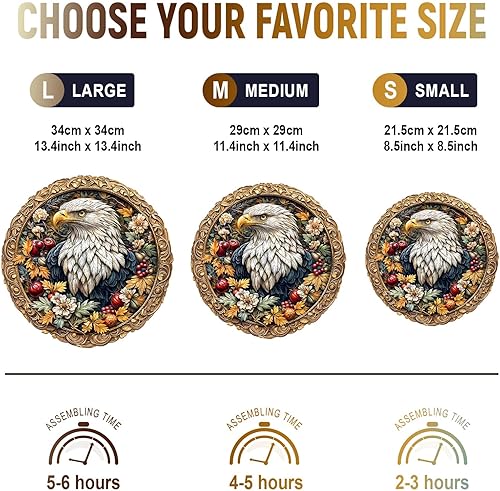 Miniatura 5 de Rompecabezas de madera para adultos, desafiante rompecabezas retro de águila para adultos, rompecabezas de madera con forma de animal único para