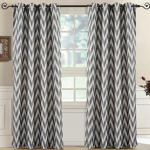 Miniatura 8 de Lisette - Paneles de cortina jacquard con ojales superiores, juego de 2 paneles, 54 x 108 pulgadas cada uno