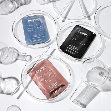 111SKIN Master Masking Planner، مجموعة أقنعة الوجه والعين الفاخرة المكونة من 7 قطع لجميع أنواع البشرة، تقلل من الانتفاخ والخطوط الدقيقة والبهتان ومرونة البشرة، هدية للعناية بالبشرة أثناء السفر